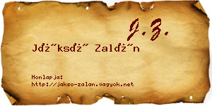 Jáksó Zalán névjegykártya